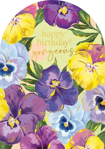 Sundaze Pansies Birthday Card