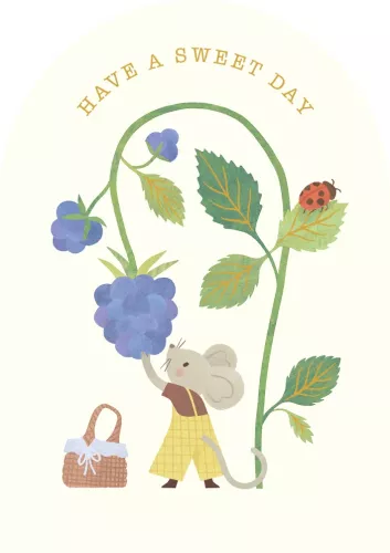 Little Mouse Blueberry Birthday Card