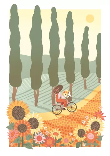Under The Apple Tree Bicycle Cyprus Trees Card