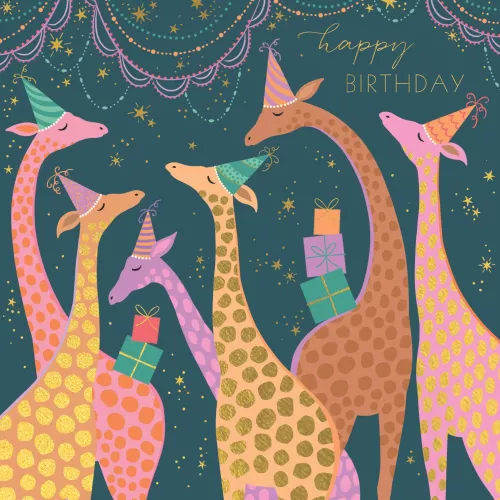 Sara Miller Party Giraffes Birthday Card