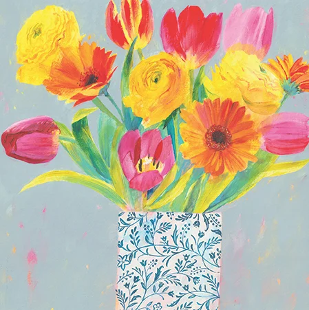 Bday Open / Spring Flowers, Greeting Card