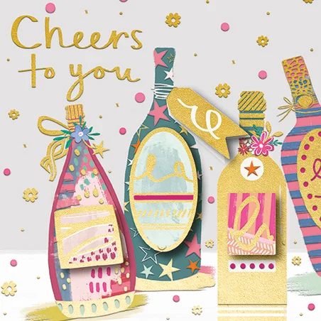 Bday Open / Bright Bottles, Greeting Card