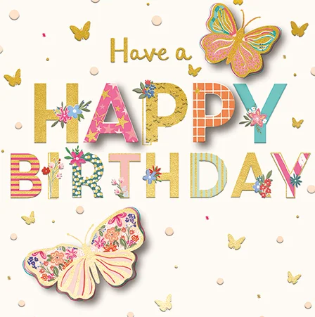 Bday Open / Pretty Butterflies, Greeting Card