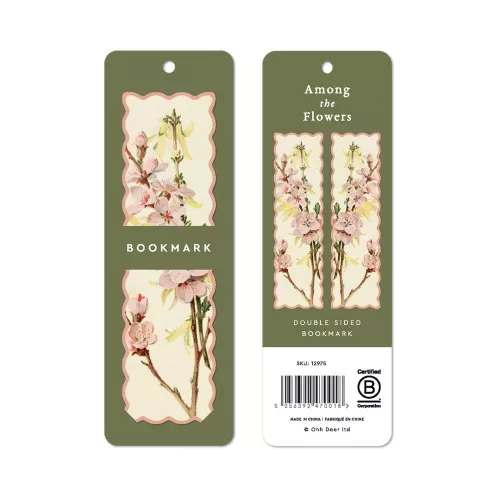 Scalloped Pink Blossom, Premium Bookmark