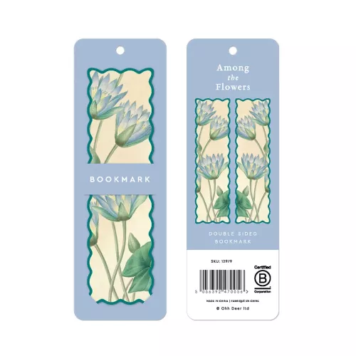 Scalloped Blue Nymphaea-Caerulea, Premium Bookmark