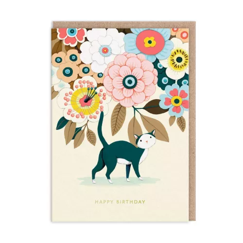 Floral Kitty, Greeting Card (A6)