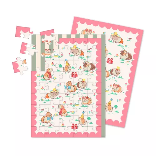 Guinea Pig Party, Jigsaw Greeting Card (A6)