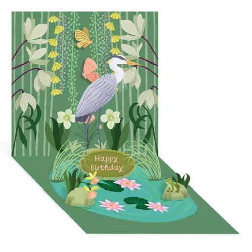 Heron Pop Up, Pop-up Greeting Card