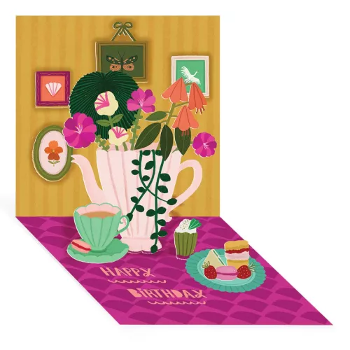 Teapot Vase Pop Up, Pop-up Greeting Card