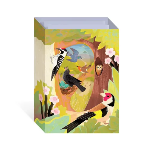 British Birds - 3D Panoramic Greeting Card (12107), Greeting Card - Layers (3D)