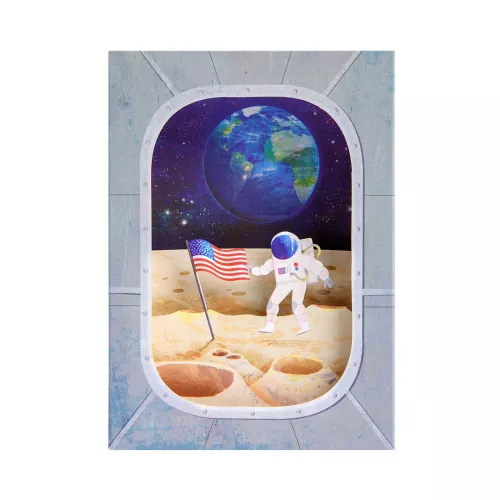 Moon Landing, Greeting Card - Layers (3D)