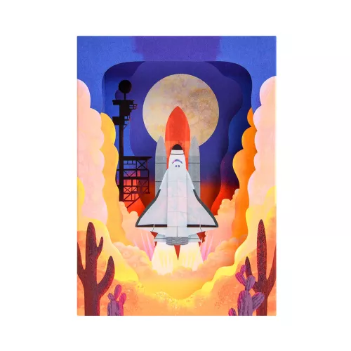 Space Shuttle, Greeting Card - Layers (3D)