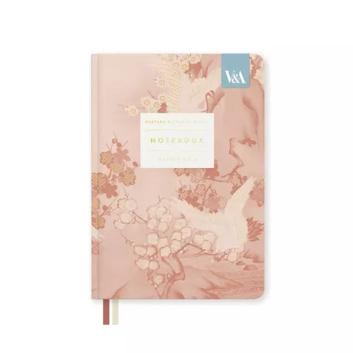 Eastern Elegance Cranes & Blossom, Fabric Hardback Notebook (B6)