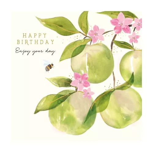 Watercolour Apples, Greeting Card