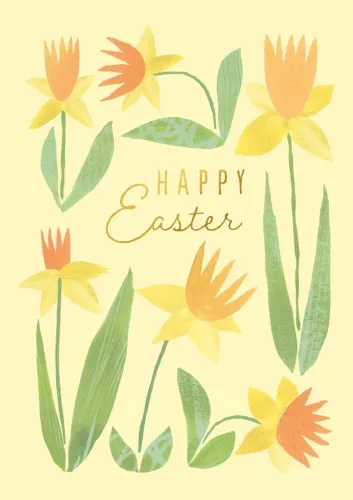 Happy Easter Daffodils, Greeting Card