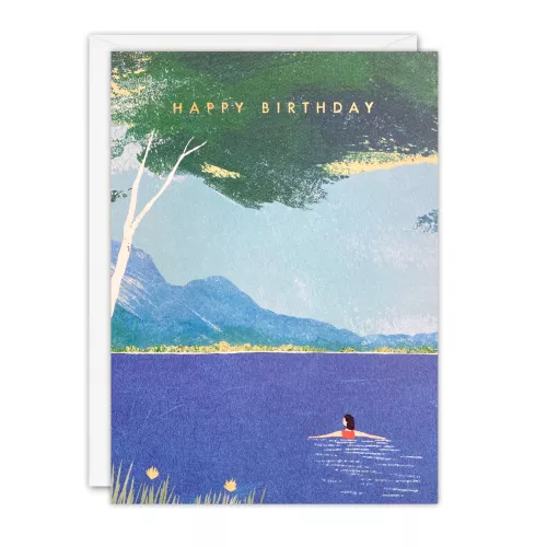 Lake Swimming Birthday Card