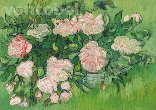 Pink Roses, Vincent van Gogh, Greeting Card