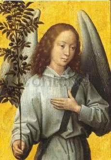 Angel holding a Bough of an Olive-Tree, Hans Memling, Greeting Card