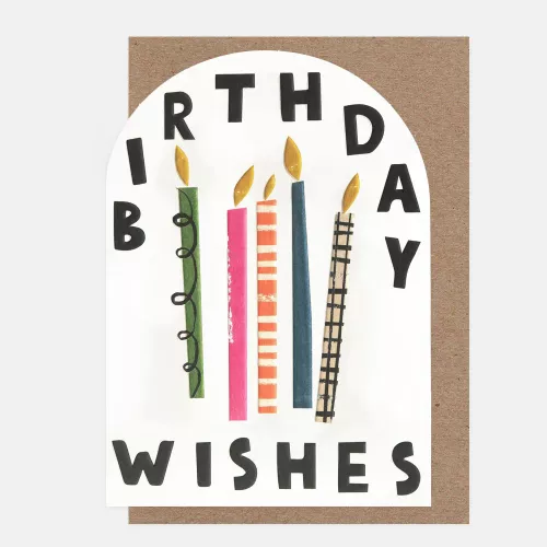 Birthday Wishes Multi-Patterned Candles, Greeting Card