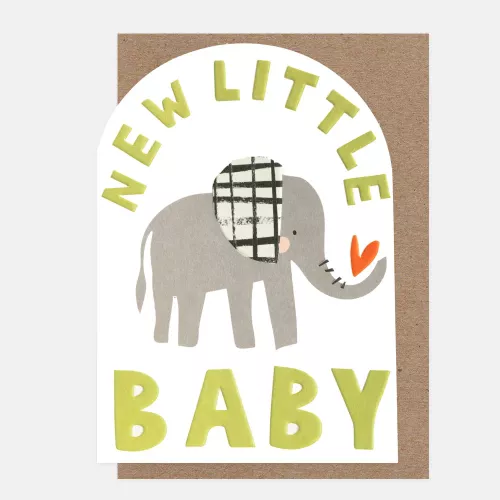 New Little Baby Elephant With Heart, Greeting Card