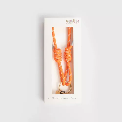 Orange/Duck-Egg Cord Long Phone Strap