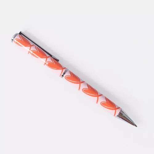Pink/Orange Linked Hearts Boxed Pen