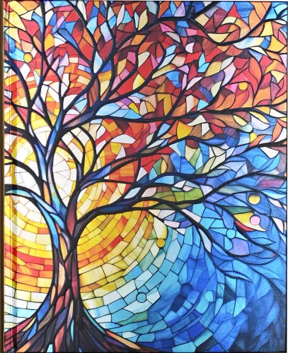 Stained Glass Tree of Life Large Bookbound Journal