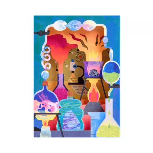 Chemistry Set Greeting Card (3D)