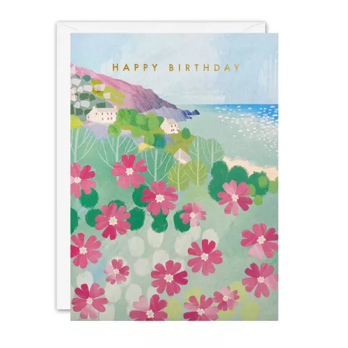 Red Campions Birthday Offshore Card