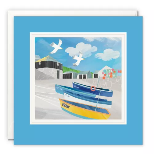 Boats on Sennen Slipway Paintworks Card