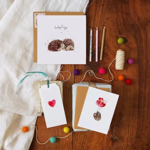 Sloth And Heart Balloons, Mini Card
