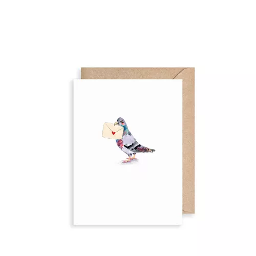 Pigeon Love Note, Mini Card