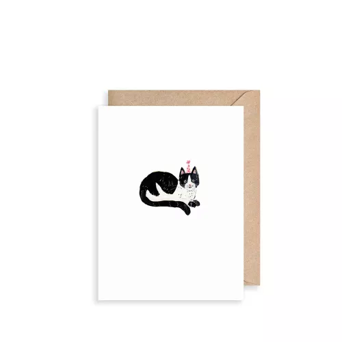 Black And White Cat, Mini Card