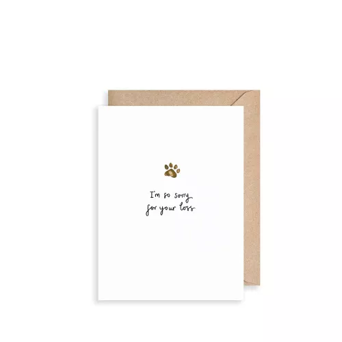 Paw Print Sorry For Your Loss, Mini Card