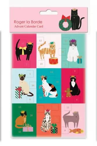 Cat Checkerboard Advent Calendar Card