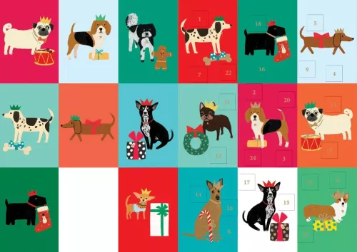 Dog Checkerboard Advent Calendar Card