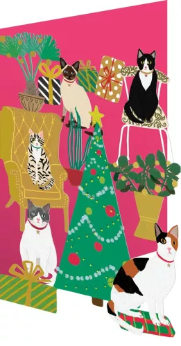 Cozy Cats Lasercut Card single