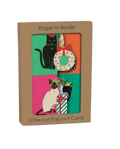 Cat Checkerboard Tri-fold Card Pack pack