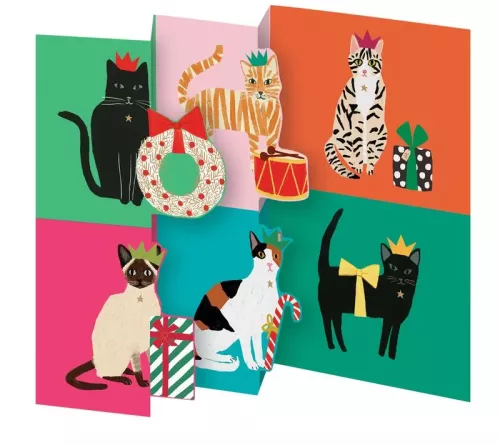 Cat Checkerboard Tri-fold Card Pack pack