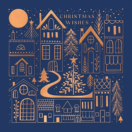 Street Scene With Snow And Stars, Christmas Open Range