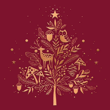Christmas Tree With Characters And Foliage, Christmas Open Range