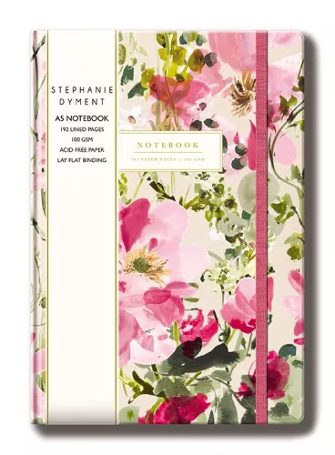 Pink Flowers A5 Notebook (Hard)
