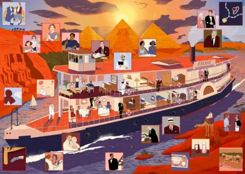 The World of Agatha Christie: Death on the Nile 1000-piece jigsaw puzzle with 50 clues to spot