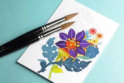 India, Postcard Colouring Book