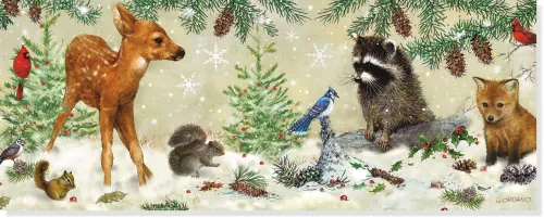 Christmas Card Panoramic, Forest Friends