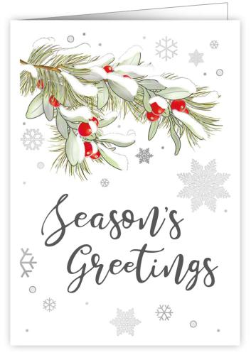 Winter Berries with Snow, Christmas Greeting Card