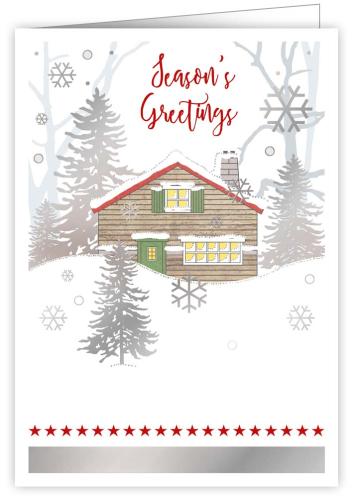 Snow-Capped Cabin, Christmas Greeting Card