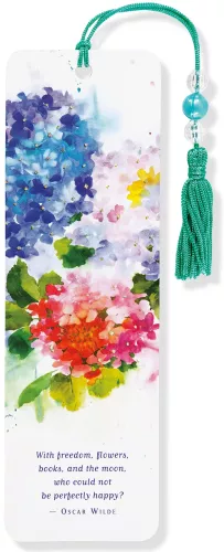 Beaded Bookmark, Hydrangeas