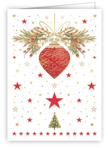 Red Ornament, Mini Christmas Card