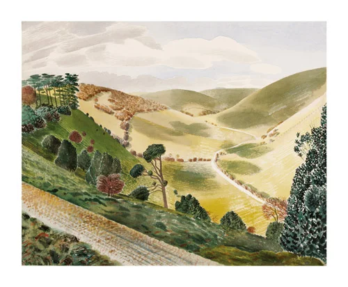 NC E.Ravillous/The Causeway,Wiltshire Downs,1937